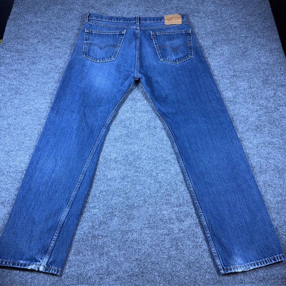 Levis 505 Regular Fit Jeans Mens 36x32 Blue Straight Leg Denim 00505-0216